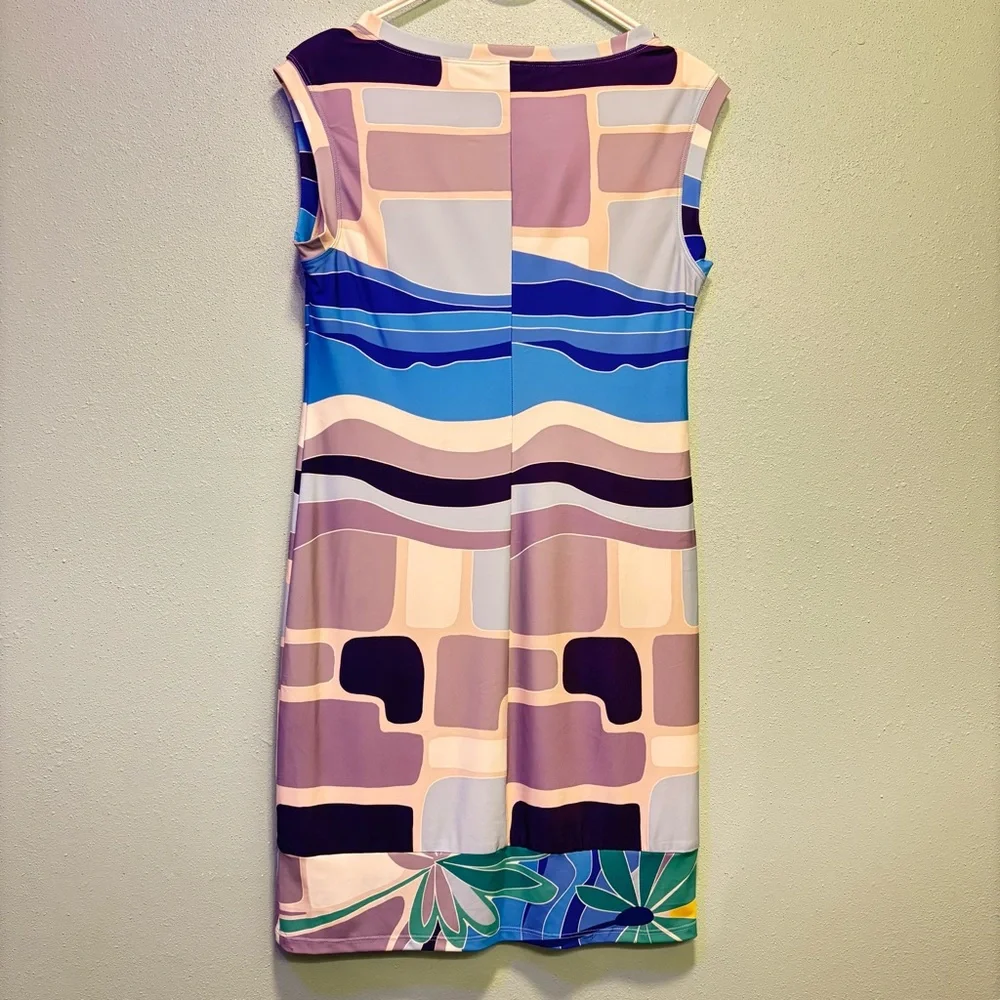 Trina Turk Colorful Abstract Palm Print Sheath Dress Size Small - Picture 6 of 8